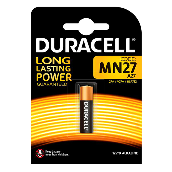 DURACELL MN27, 27A V27A, 27 12V Алкална батерия DURACELL 27A 12V.jpg